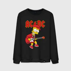 Мужской свитшот хлопок AC DC Барт Симпсон