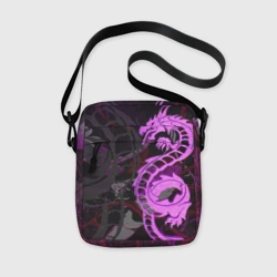 Сумка через плечо 3D Неоновый дракон purple dragon