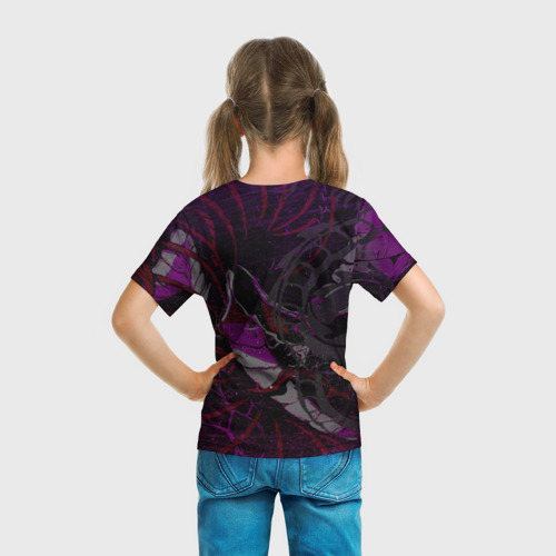 Детская футболка 3D Неоновый дракон purple dragon, цвет 3D печать - фото 6
