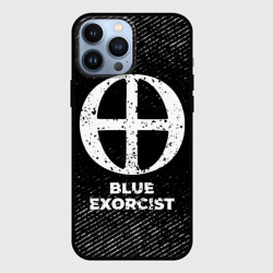 Чехол для iPhone 13 Pro Max Blue Exorcist с потертостями на темном фоне