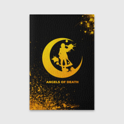 Обложка для паспорта матовая кожа Angels of Death - gold gradient