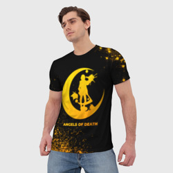 Мужская футболка 3D Angels of Death - gold gradient - фото 2