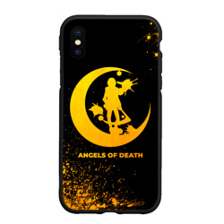 Чехол для iPhone XS Max матовый Angels of Death - gold gradient