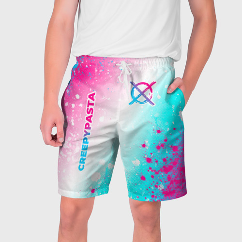 Мужские шорты 3D CreepyPasta neon gradient style: надпись, символ, цвет 3D печать