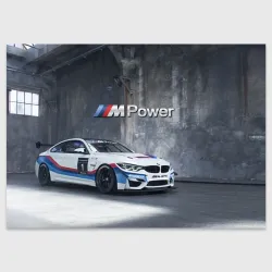 Поздравительная открытка BMW M4 GT4 - racing team - motorsport
