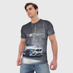 Мужская футболка 3D BMW M4 GT4 - racing team - motorsport - фото 2