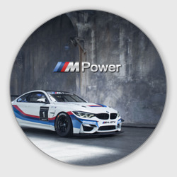 Круглый коврик для мышки BMW M4 GT4 - racing team - motorsport