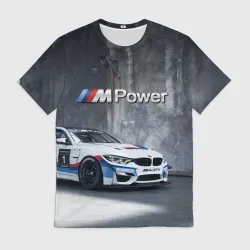 Мужская футболка 3D BMW M4 GT4 - racing team - motorsport