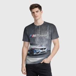 Мужская футболка 3D BMW M4 GT4 - racing team - motorsport - фото 2