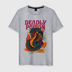 Змея с короной – Мужская футболка хлопок с принтом купить со скидкой в -20%