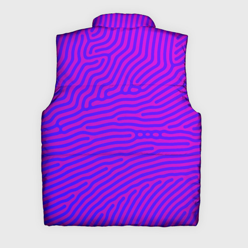 Мужской жилет утепленный 3D с принтом Фиолетовые линии, вид сзади #1