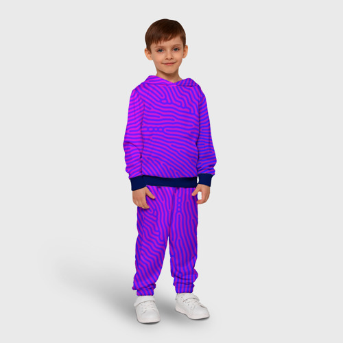 Детский костюм с толстовкой с принтом Фиолетовые линии, фото на моделе #1