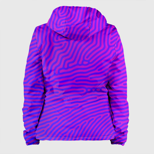 Женская куртка 3D с принтом Фиолетовые линии, вид сзади #1