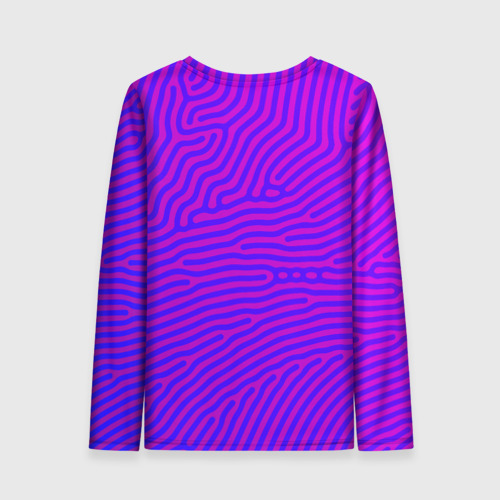 Женский лонгслив 3D с принтом Фиолетовые линии, вид сзади #1