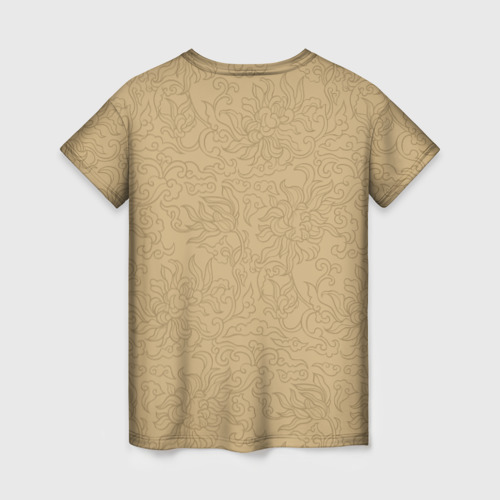 Женская футболка 3D Огненный феникс на бежевом фоне символ возрождения, цвет 3D печать - фото 2