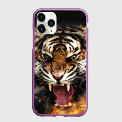 Чехол для iPhone 11 Pro матовый Оскал тигра