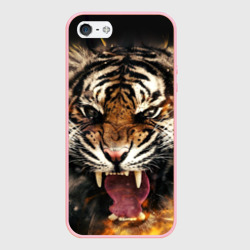 Чехол для iPhone 5/5S матовый Оскал тигра