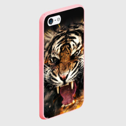 Чехол для iPhone 5/5S матовый Оскал тигра - фото 2