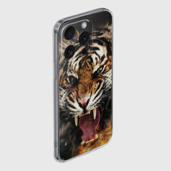 Чехол для iPhone 15 Pro силиконовый с защитой камеры Оскал тигра - фото 2