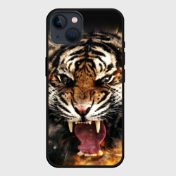 Чехол для iPhone 14 Оскал тигра