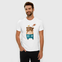 Мужская футболка хлопок Slim Влюбленный   мишка - фото 2
