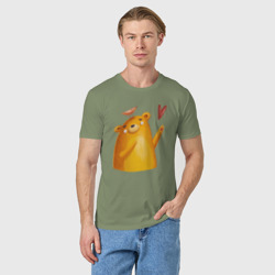 Мужская футболка хлопок Влюбленный мишка с птичкой - фото 2