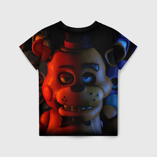 Детская футболка 3D с принтом 5 ночей Фредди, вид сзади #1