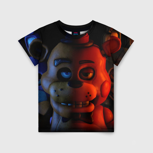 Детская футболка 3D с принтом 5 ночей Фредди, вид спереди #2