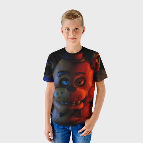 Детская футболка 3D с принтом 5 ночей Фредди, фото на моделе #1
