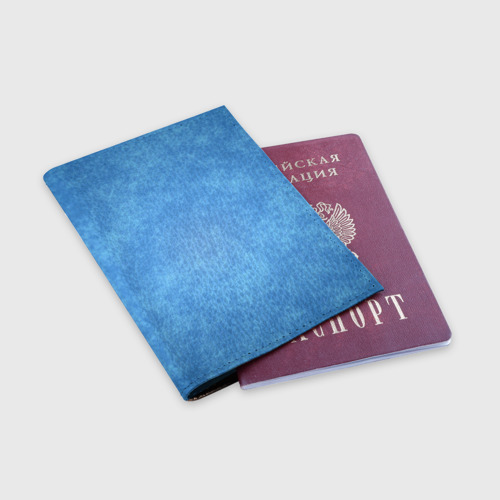 Обложка для паспорта матовая кожа Текстура: аквамарин, цвет пыльно-розовый - фото 3