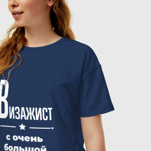 Женская футболка хлопок Oversize Визажист с очень Большой буквы - фото 3