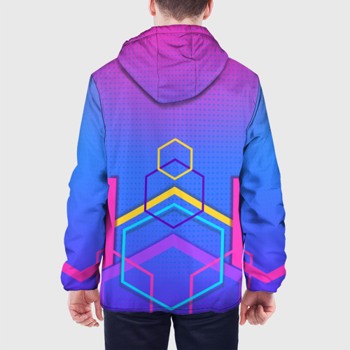 Мужская куртка 3D Многоцветный градиент с геометрическими фигурами, цвет 3D печать - фото 5