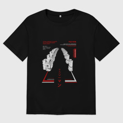 Мужская футболка хлопок Oversize Космонавты из манги человек бензопила