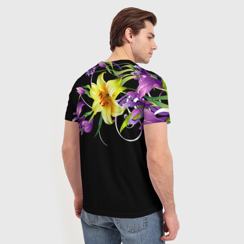 Мужская футболка 3D Лилии, цвет 3D печать - фото 4