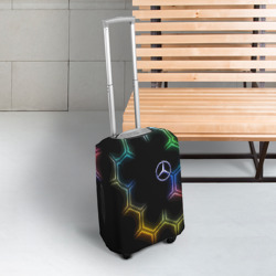 Чехол для чемодана 3D Mercedes - neon pattern - фото 2