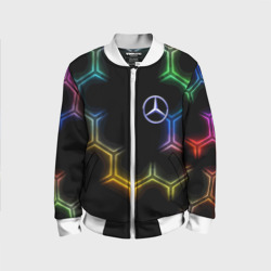 Детский бомбер 3D Mercedes - neon pattern