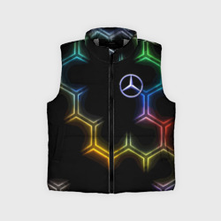 Детский жилет утепленный 3D Mercedes - neon pattern