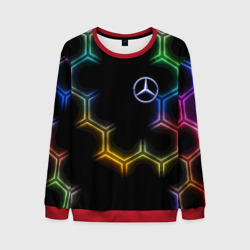 Мужской свитшот 3D Mercedes - neon pattern