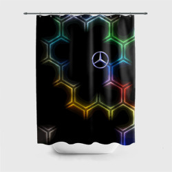 Штора 3D для ванной Mercedes - neon pattern