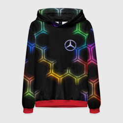 Мужская толстовка 3D Mercedes - neon pattern