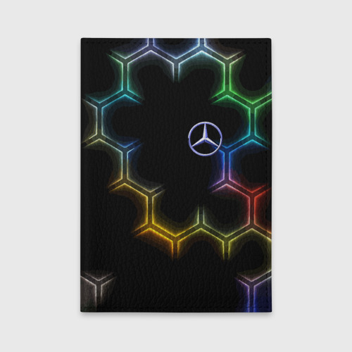 Обложка для автодокументов Mercedes - neon pattern, цвет ярко-розовый