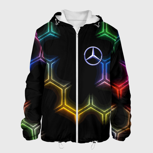 Мужская куртка 3D Mercedes - neon pattern, цвет 3D печать