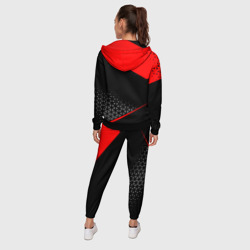 Костюм с принтом Mitsubishi - Sportwear для женщины, вид на модели сзади №2. Цвет основы: черный