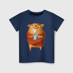Детская футболка хлопок Медвежонок с кофе
