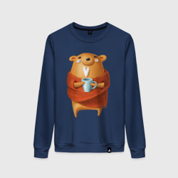 Женский свитшот хлопок Медвежонок с кофе