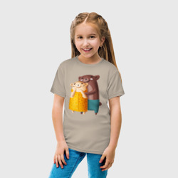 Детская футболка хлопок Мишки   обнимаются - фото 2