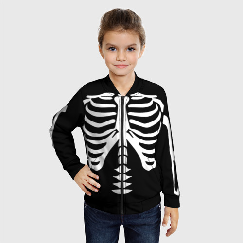 Детский бомбер 3D Скелет костюм верх, цвет черный - фото 3