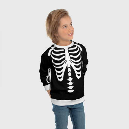Детский свитшот 3D Скелет костюм верх, цвет 3D печать - фото 5
