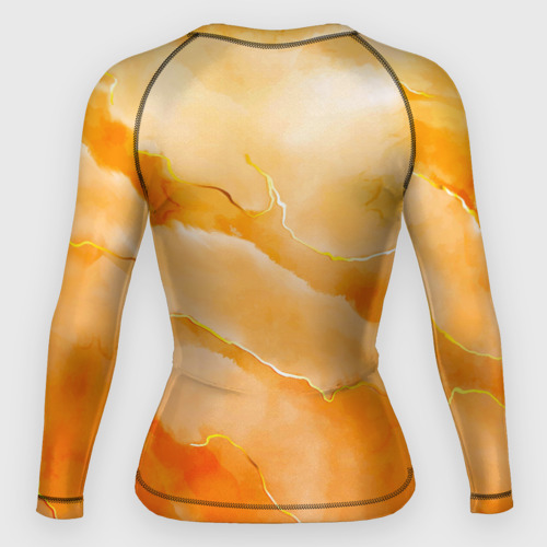 Женский рашгард 3D с принтом Оранжевое настроение, вид сзади #1