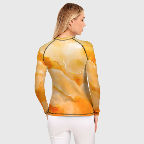 Женский рашгард 3D с принтом Оранжевое настроение, вид сзади #2